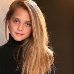 preteen model with long blonde hair